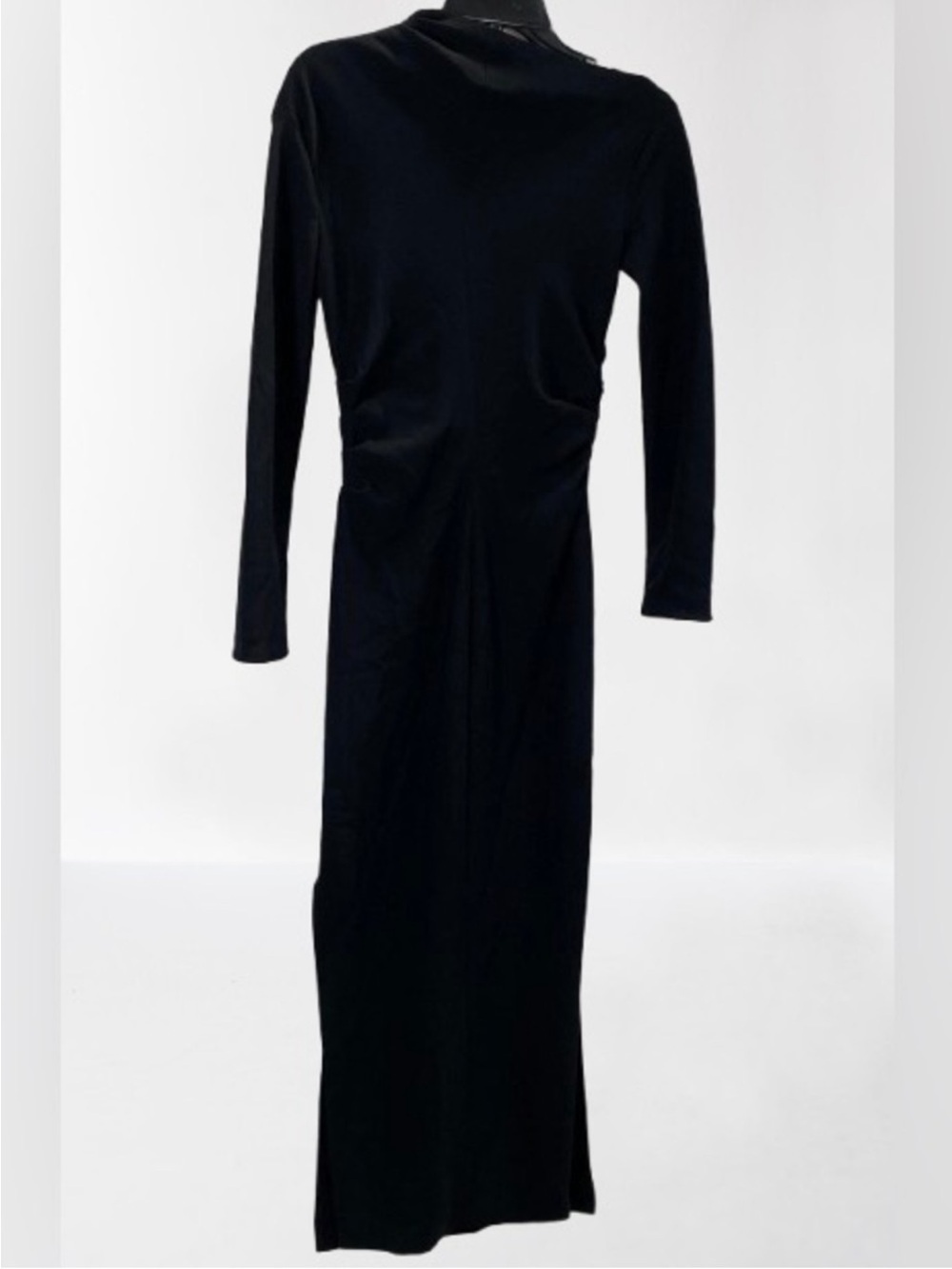 Nanushka Black Tamal dress Long Sleeve Side Slit Maxi Dress asymmetrical helsa - Picture 7 of 9